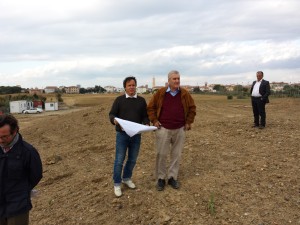 Andrea Scapuzzi e il vice presidente federale Antonio Bozzi in visita ai lavori di costruzione del percorso